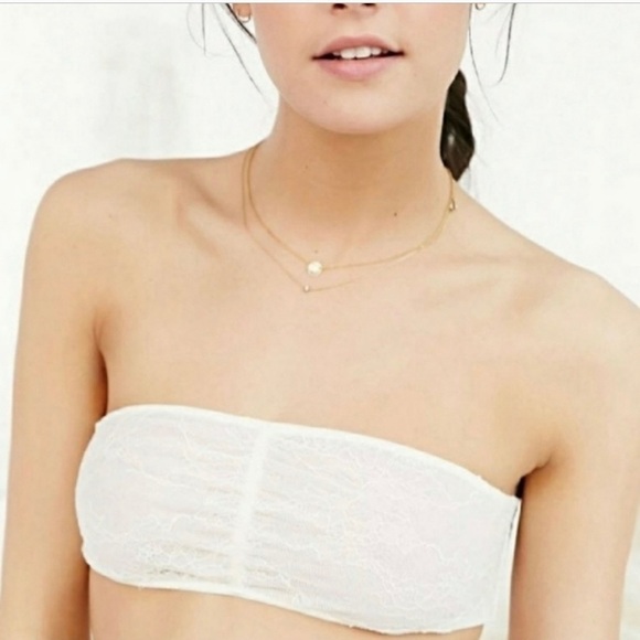 Kimchi Blue Urban Outfitters Yellow Cream Lace Bandeau L - Picture 3 of 11